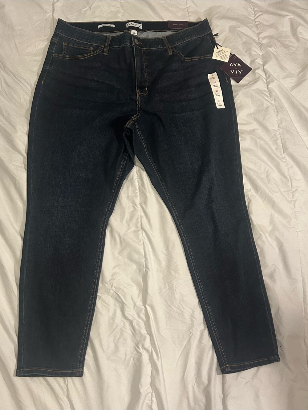 NWT Ava & Viv Size 20 High Rise Skinny Jeans Dark Wash Stretch